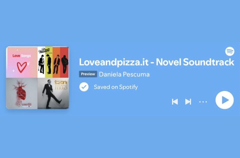 Loveandpizza.it novel soundtrack playlist on Spotify, by Daniela Pescuma